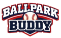 Logo for 'Ballpark Buddy' with a baseball design on a white background